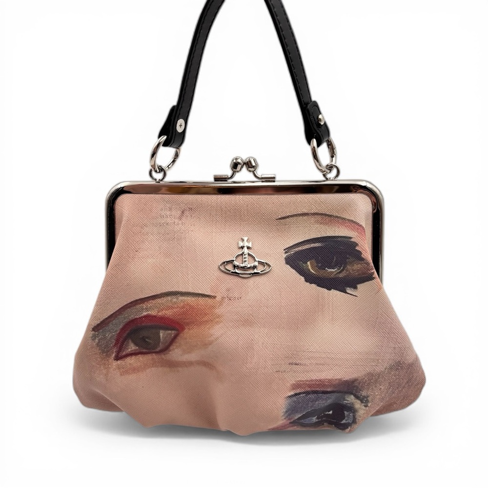Vivienne Westwood Granny Bag Portrait Print Kiss Lock Clutch